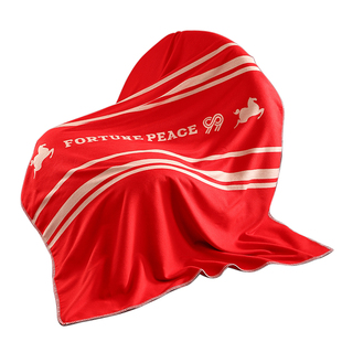 恒源祥绵羊毛混纺毯子沙发盖毯红色本命年生日寿礼新年送妈妈长辈