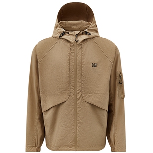 CAT卡特春季时尚休闲百搭外套宽松版连帽工装风格夹克外套