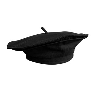 春秋贝蕾帽黑色贝雷帽百搭艺术生帽子纯棉女帽欧阳区区画家帽