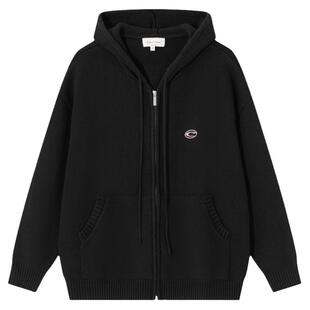 CLIMAX VISIONC字金属标宽松拉链开衫连帽毛衣男女同款针织衫外套