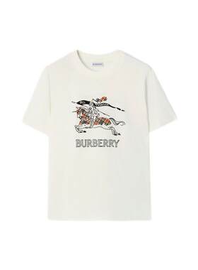 马术骑士徽标棉质T恤衫BURBERRY