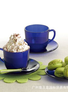 法国多莱斯duralex钢化玻璃餐具宝蓝色系列玻璃杯汤盘小饭碗