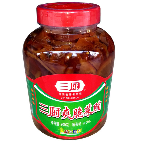 包邮三厨爽脆菜脯900克X6瓶装/腌制萝卜咸菜酱菜餐饮居家开胃小菜