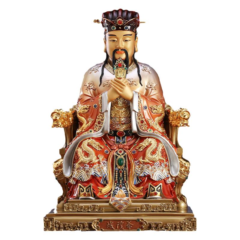 铜贴金彩绘城隍爷神像城隍爷摆件