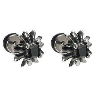 【黑度官方】十字架锆石耳钉男钛钢不掉色新款创意霸气耳饰女饰品