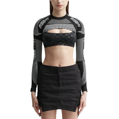 Misbhv Sport Shrug Longsleeve Black & White 上衣女HBX