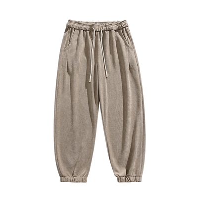 VIISHOW重磅束脚卫裤男款秋冬潮牌美式阔腿加厚百搭运动休闲长裤