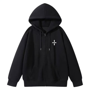 梓渝同款音乐节周边连帽衫拉链卫衣男女开衫秋冬宽松上衣服外套潮