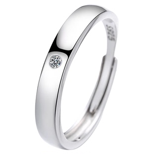 仿真莫桑石对戒结婚戒指一对钻戒活口女戒求婚拍照道具情侣送女友