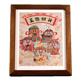 礼师傅铜雕画《五路财神》家居装饰画手工摆件铜版画摆台商务礼物