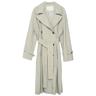 SoLighter 休闲显瘦宽松翻领长款风衣秋款外套2018新款