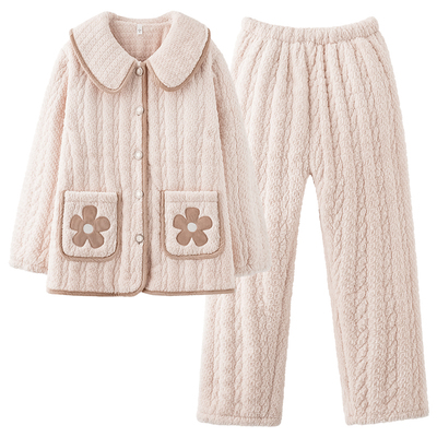 猫人三层夹棉睡衣女款冬季2025新