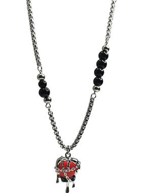 爱心合金吊坠钛钢锁骨链男女潮