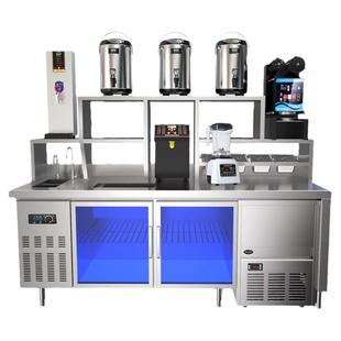 东贝奶茶店设备全套水吧台 冷藏保鲜工作台 不锈钢操作台商用冰箱