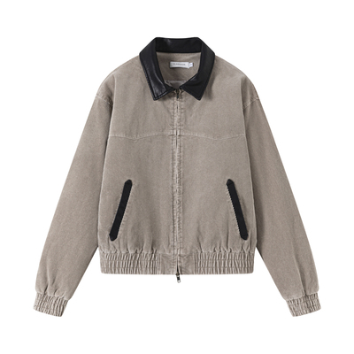 VLABMADE西部皮领做旧灯芯绒棉服