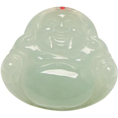 缅甸A货天然翡翠佛公女款吊坠