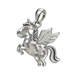 足银s999碎冰冰木马项链纯银本命年幸运飞马吊坠轻奢独角兽锁骨链