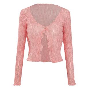 从那以后薄款针织小开衫防晒夏季连衣裙罩衫吊带裙白色外搭夏日女