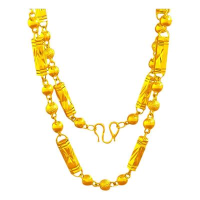 男士实心竹节仿真抖音黄金项链