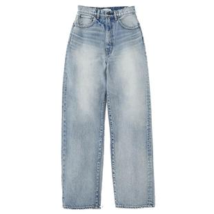 【明星同款】MOUSSY秋季丹宁风高腰直筒水洗牛仔裤010HSS11-0330