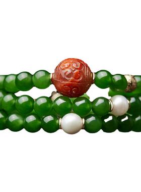 碧玉正品冷门风多宝珍珠手链