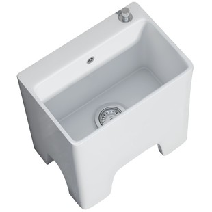 元匠加高50cm四脚洗拖把池阳台陶瓷大号加深拖布池自由排污接三通