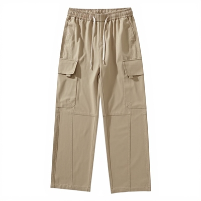 加绒加厚加长卡其色休闲裤男冬季