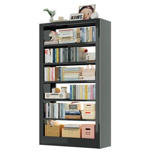 家用钢制书架落地置物架客厅靠墙陈列柜儿童书柜展示柜学生储物架