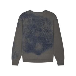 速写男装秋冬新品毛衫休闲圆领套头植绒设计感时尚潮流舒适上衣