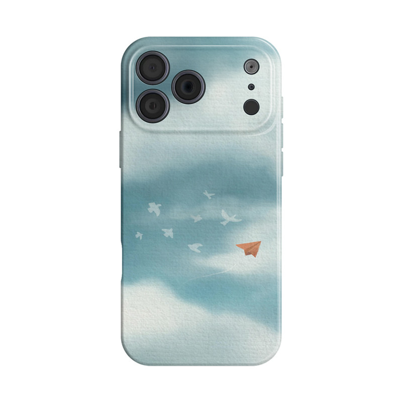 云烟飞鸟~天空纸飞机ins适用苹果17promax手机壳iphone16华为pura70小米15清新oppo14荣耀400软iqoo13红米k90
