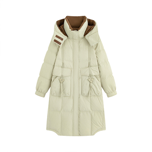 300斤特大码羽绒服女中长款胖MM显瘦韩版宽松连帽加厚东北外套潮