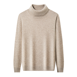 罗蒙100%纯羊毛衫男高领冬季加厚