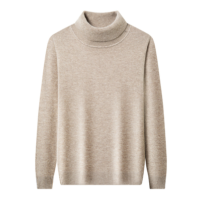 罗蒙100%纯羊毛衫男高领冬季加厚