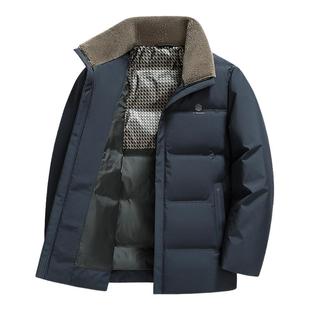 雪中飞2025冬新款男士爸爸短款羽绒服休闲都市商务百搭简约外套