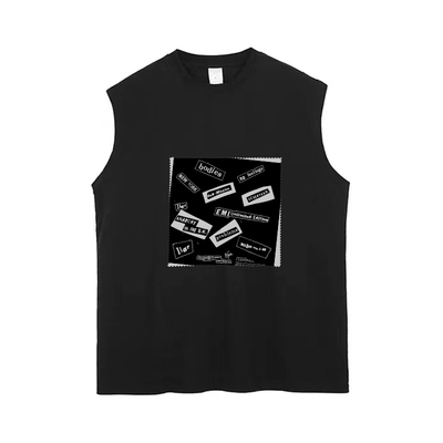 朋克摇滚音乐无袖军绿正蓝暗黑T