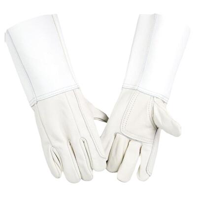 加厚加固长款头层牛皮电焊手套