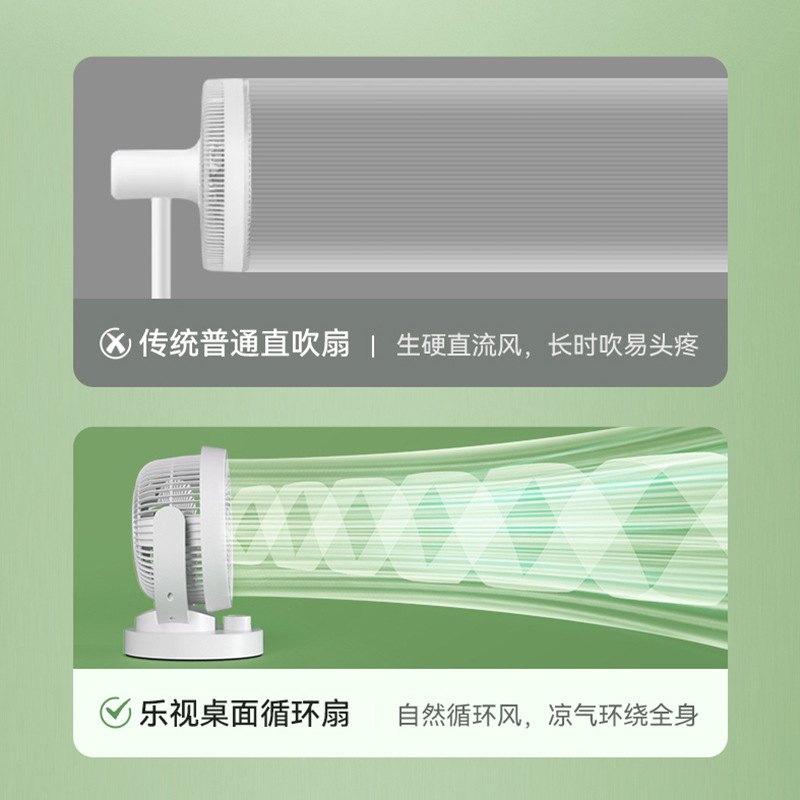 乐视空气循环扇涡轮对流办公室台式电风扇家用桌面摇头小风扇