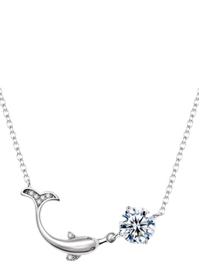 闪钻海豚项链时尚百搭新款