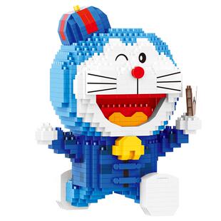 哆啦A梦官方正版拼接积木手办成年礼品儿童玩具拼装颗粒拼图立体