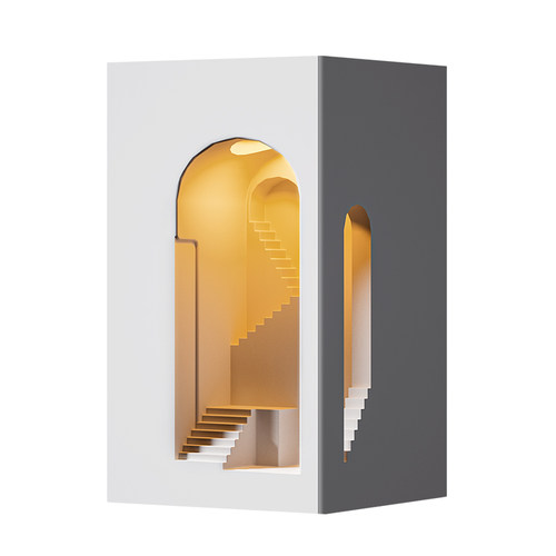 梦想家石膏壁灯嵌入式转角墙角感应灯内嵌预埋走廊楼梯氛围壁龛灯