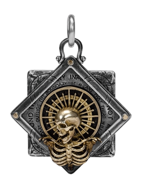 无垠骷髅吊坠复古原创设计银饰