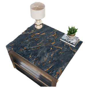 仿大理石卧室床头柜盖布防水防油免洗小桌子台布皮革桌垫保护垫子