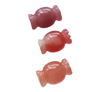 雕刻糖果形状天然蜜桃粉绯红玛瑙手串隔珠diy配件通孔水晶饰品女