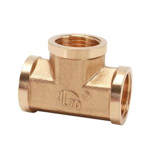 4分铜三通弯头直接水管燃气太阳能配件内外丝活接头管古对丝四通