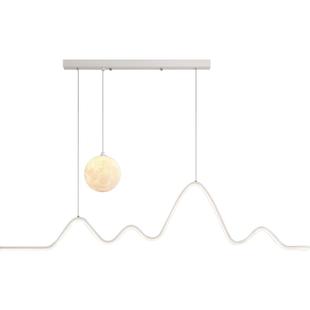 箭牌餐厅吊灯现代简约设计师护眼一字餐桌网红奶油风高级感饭厅灯