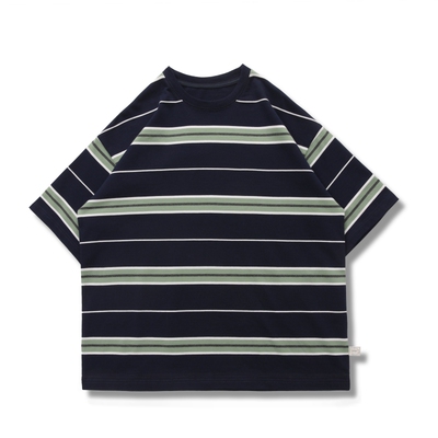 AGITOMADE短袖日系重磅情侣条纹