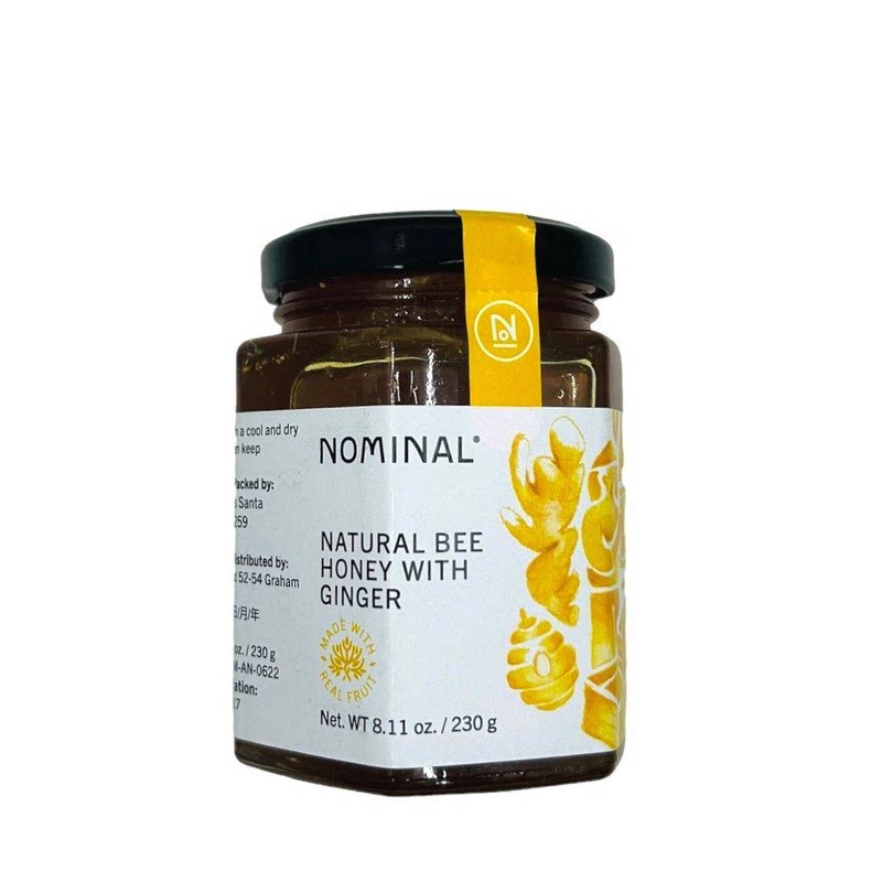 NOMINAL天然蜂蜜配姜原生蜂蜜生姜注入瓶装230克进口姜黄正宗家用