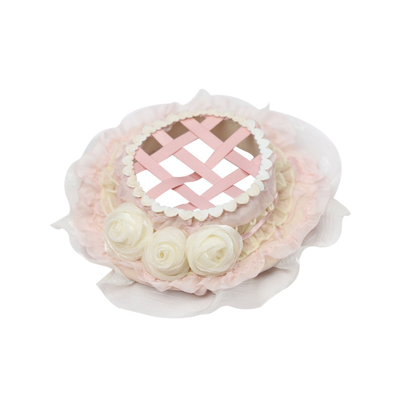 里雾手作小物诗之春她们的故饰会原创粉色芭蕾风边夹蝴蝶结发饰女