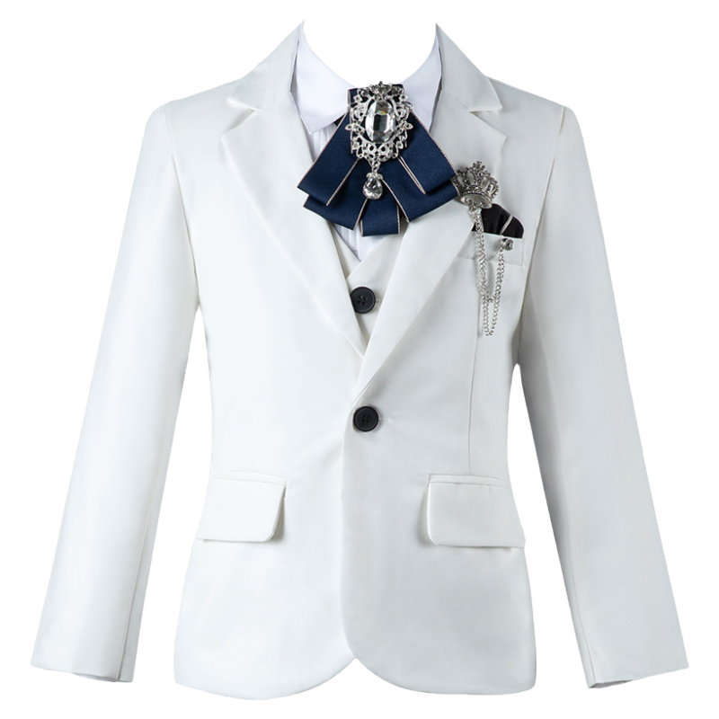 男童礼服白色西装套装