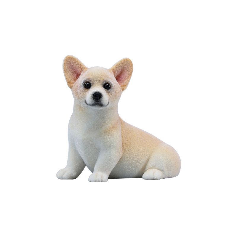 [JXK官方店]植绒柯基犬模型摆件